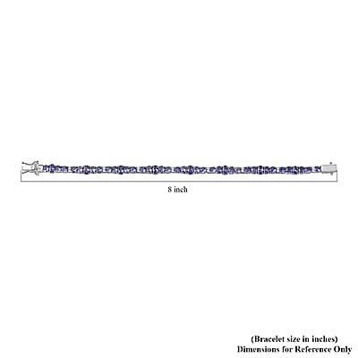 D'Joy Tanzanite and Moissanite 7.50 ctw Sound Wave Bracelet in Rhodium Over Sterling Silver (6.50 In)