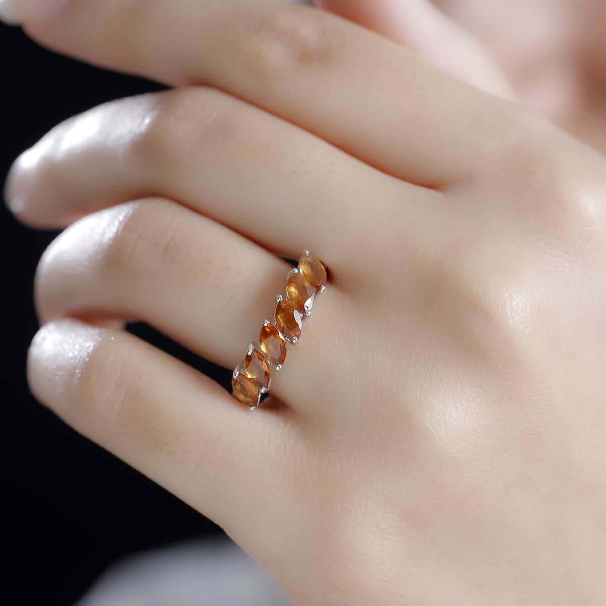 Ceylon Hessonite Garnet 1.40 ctw Ring in 18K Vermeil Yellow Gold Over Sterling Silver (Size 10.0) (Del. in 8-10 Days) image number 2