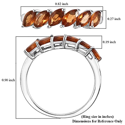 D'Joy Ceylon Hessonite Garnet 1.40 ctw Ring in 18K Vermeil Yellow Gold Over Sterling Silver (Size 10.0)