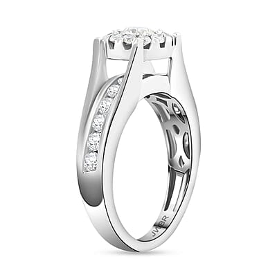 White Diamond G-H I2 1.30 ctw Ring in 14K White Gold (Size 7.5) 5.25 Grams