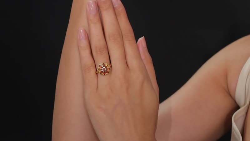premium-tanzanian-sunlit-garnet-and-white-zircon-2.35-ctw-floral-ring-in-18k-vermeil-yellow-gold-over-sterling-silver-size-5.0