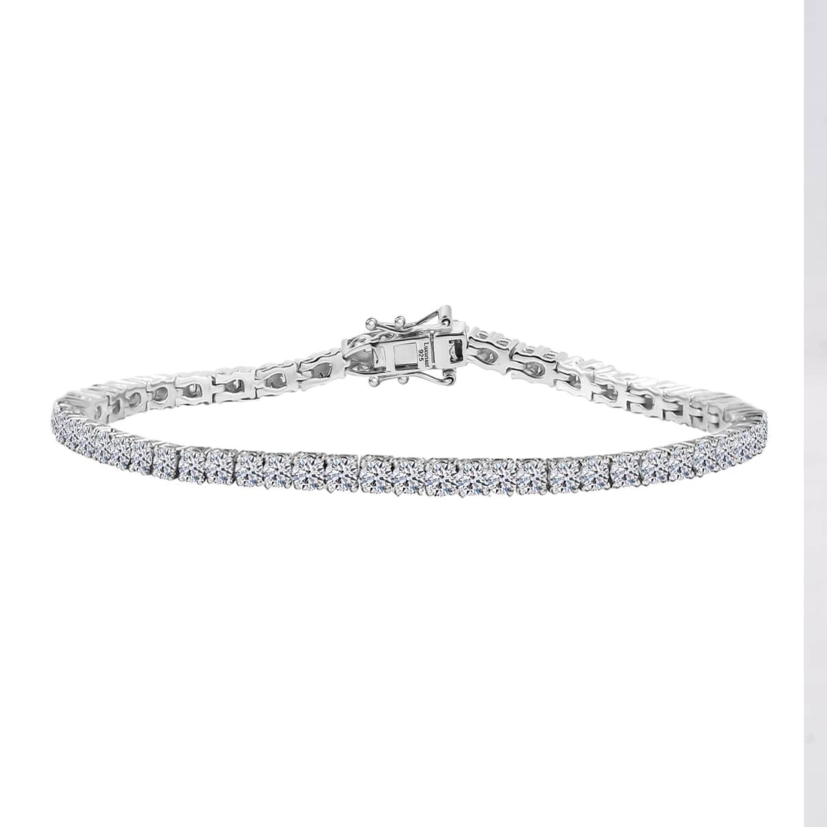 Luxuriant Lab Grown Diamond E-F VS 3.00 ctw Tennis Bracelet in Rhodium Over Sterling Silver (6.50 In) (Del. in 10-12 Days) image number 0