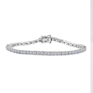 Luxuriant Lab Grown Diamond E-F VS 3.00 ctw Tennis Bracelet in Rhodium Over Sterling Silver (6.50 In) (Del. in 10-12 Days)