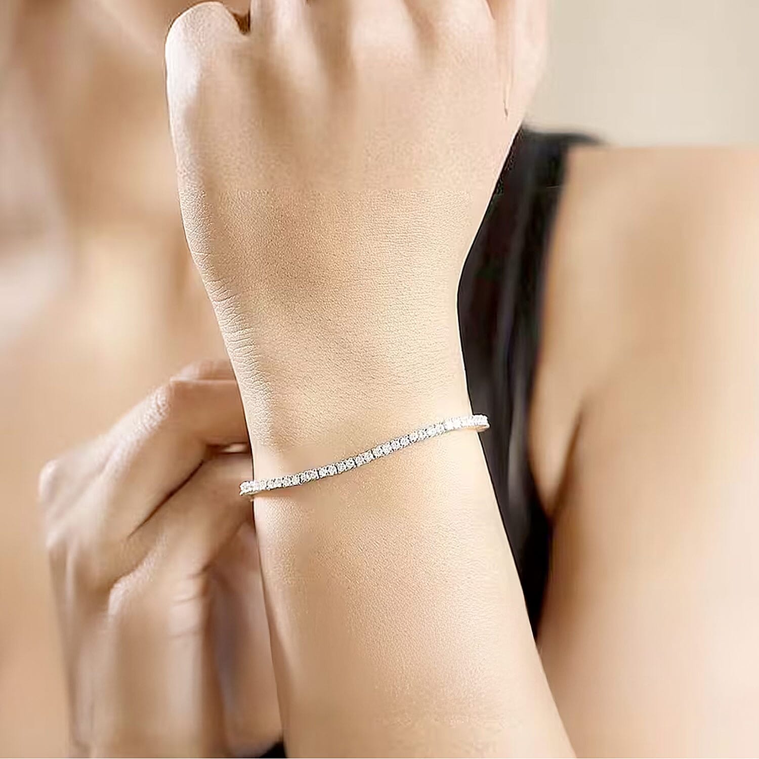 Rhodium Over Sterling Silver / 6.5 Inches - Product card gallery slide 2 (10145753825563)