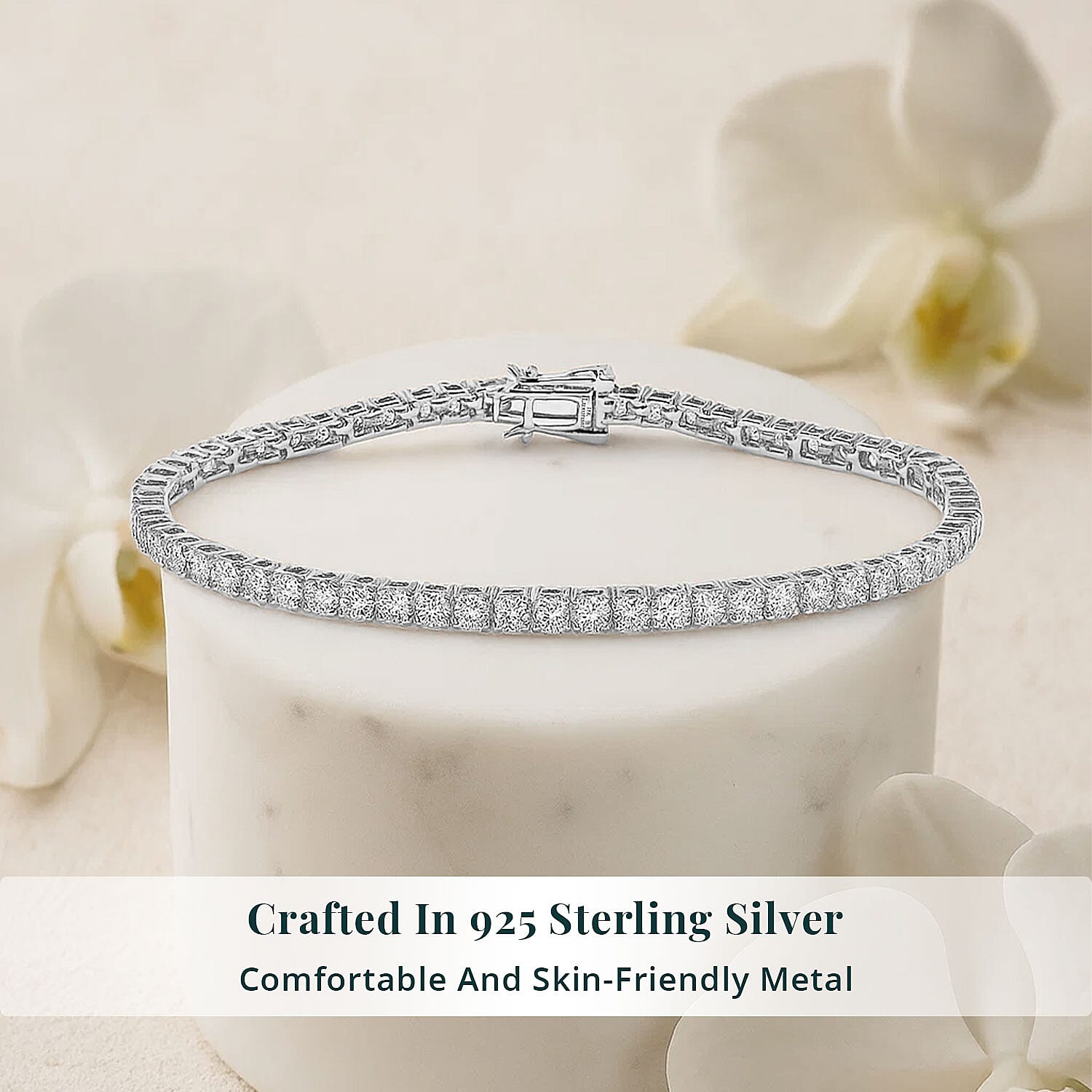 Rhodium Over Sterling Silver / 6.5 Inches - Product card gallery slide 3 (10145753825563)