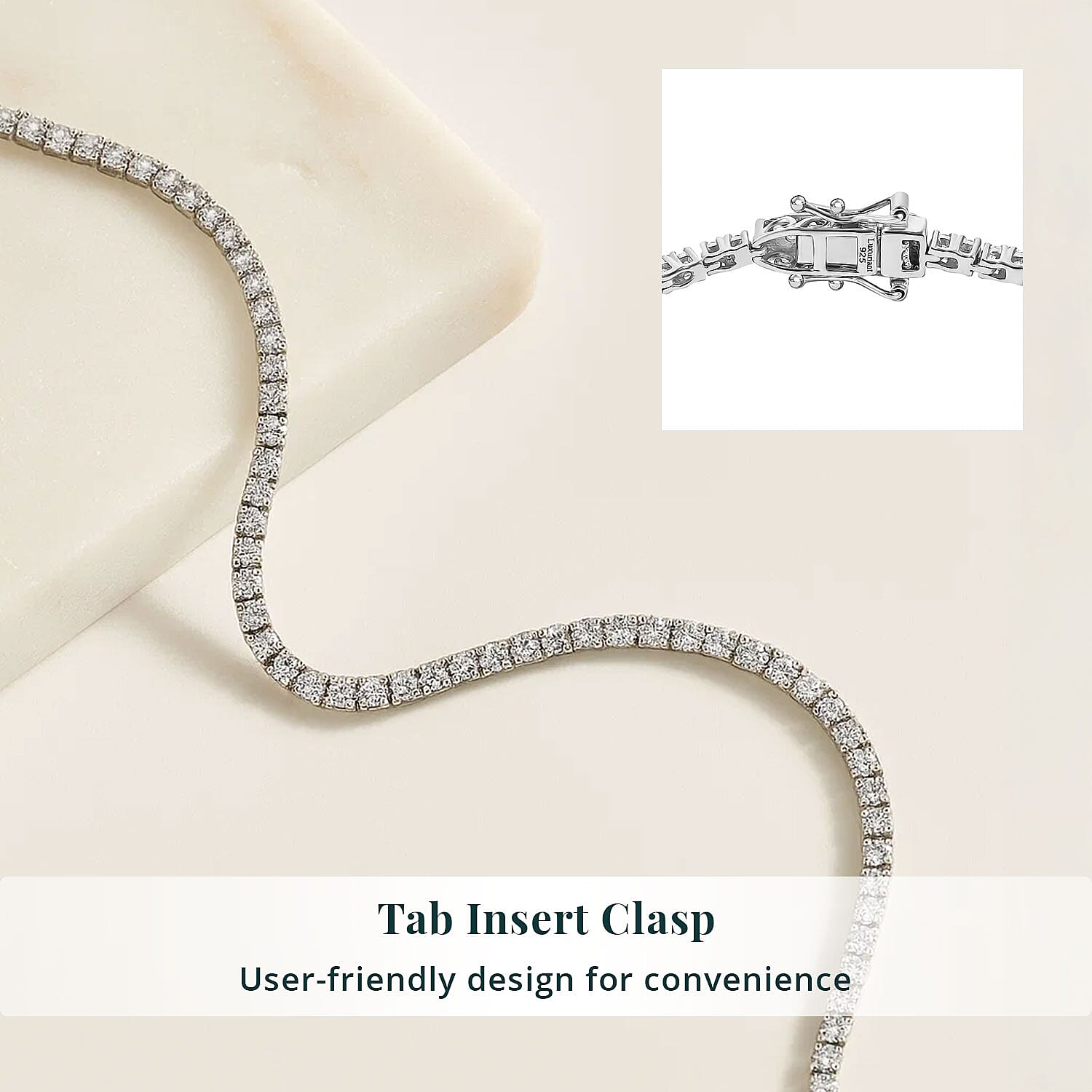 Luxuriant Lab Grown Diamond E-F VS 2.50 ctw Tennis Bracelet in Rhodium Over Sterling Silver (6.50 In)