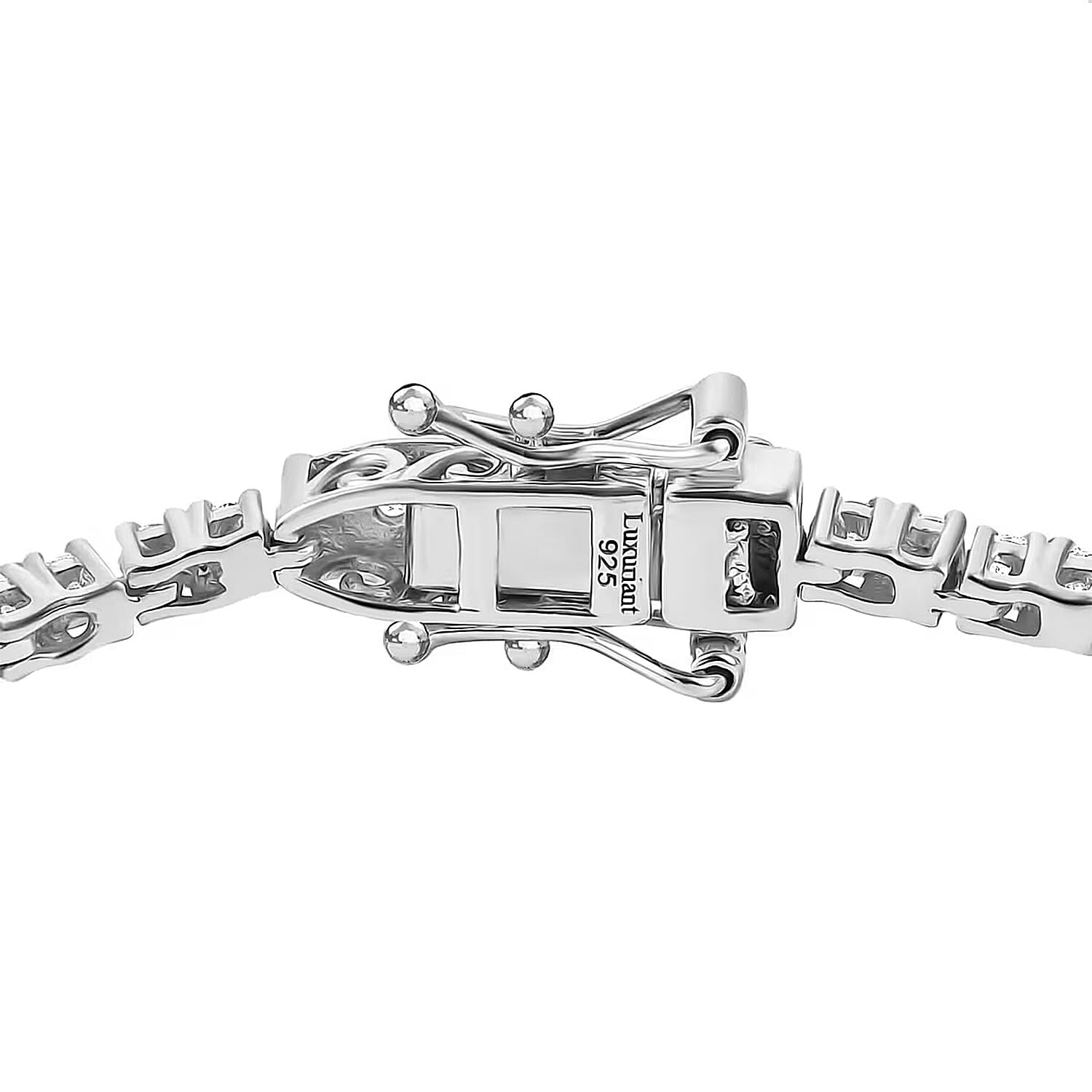 Luxuriant Lab Grown Diamond E-F VS 2.50 ctw Tennis Bracelet in Rhodium Over Sterling Silver (6.50 In)