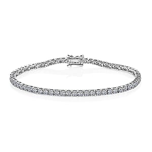 Luxuriant Lab Grown Diamond E-F VS 3.00 ctw Tennis Bracelet in Rhodium Over Sterling Silver (8.00 In)