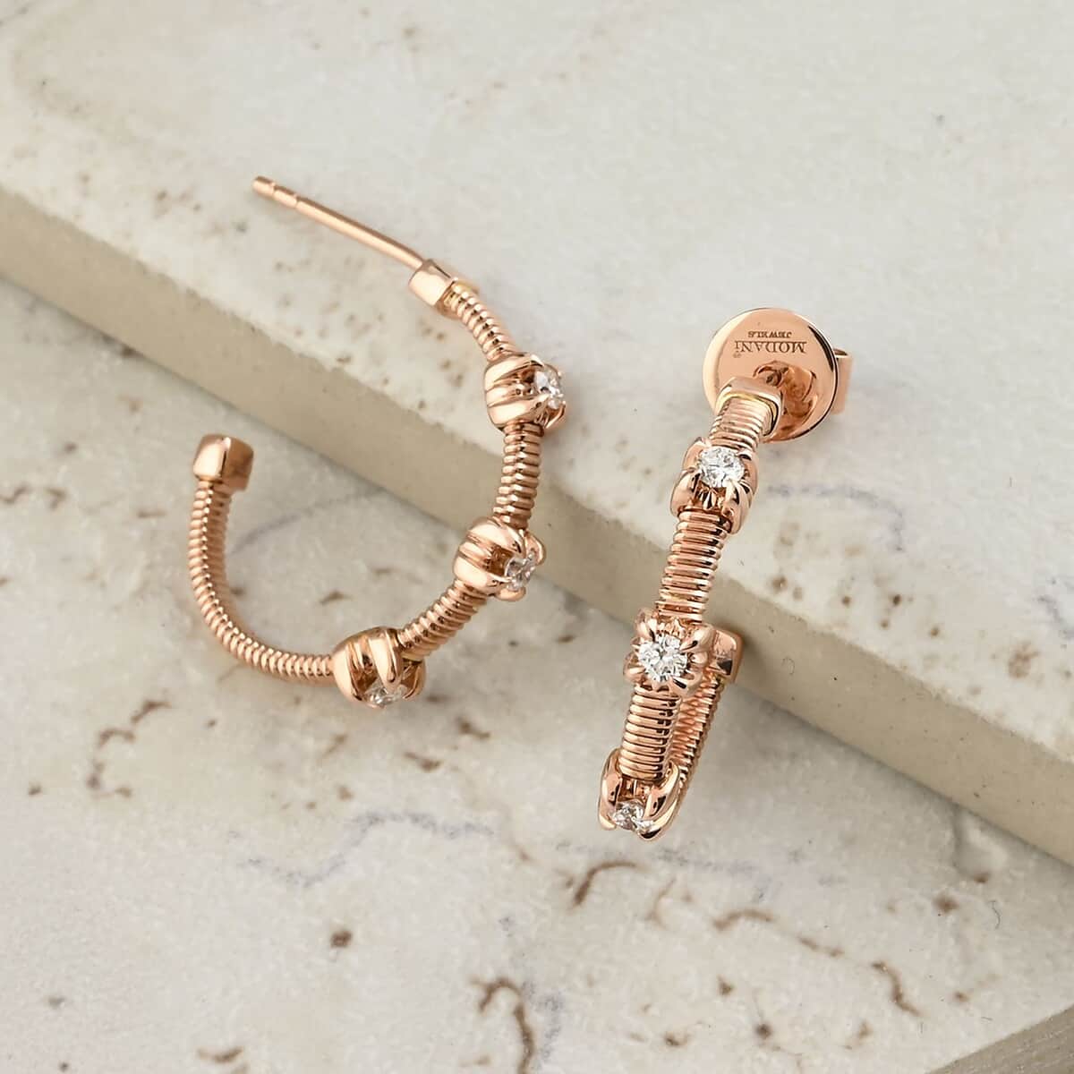 Modani Diamond 0.20 ctw Earrings in 14K Rose Gold image number 1