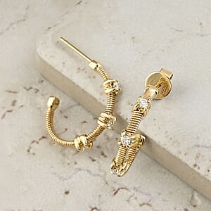 Modani White Diamond 0.20 ctw Earrings in 14K Yellow Gold