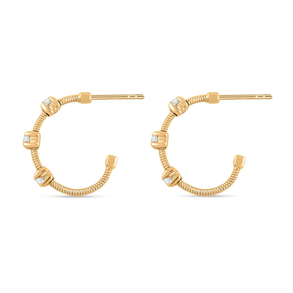 Modani White Diamond 0.20 ctw Earrings in 14K Yellow Gold