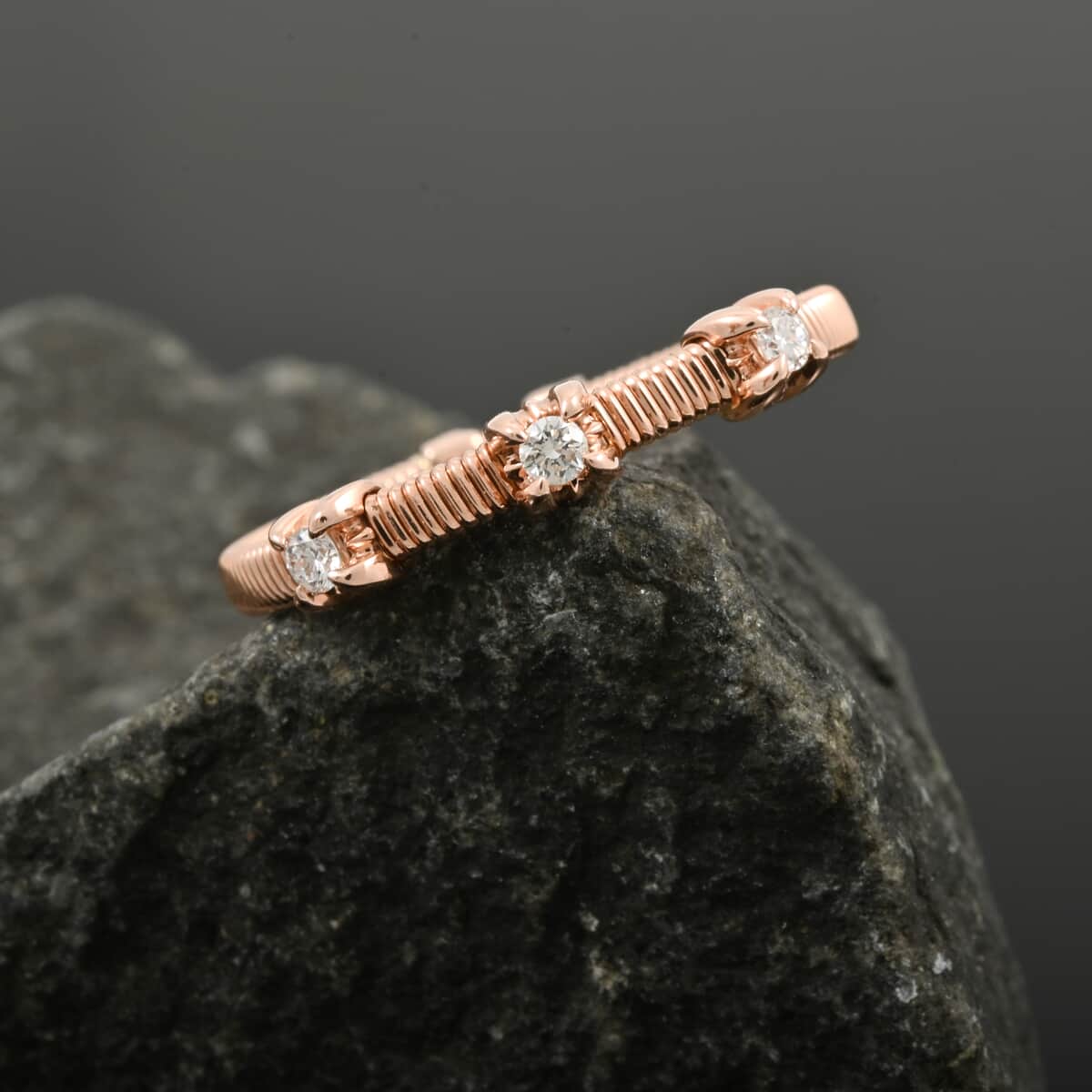 Modani 14K Rose Gold Diamond Ring (Size 10.0) (Del. in 8-10 Days) 0.10 ctw image number 1