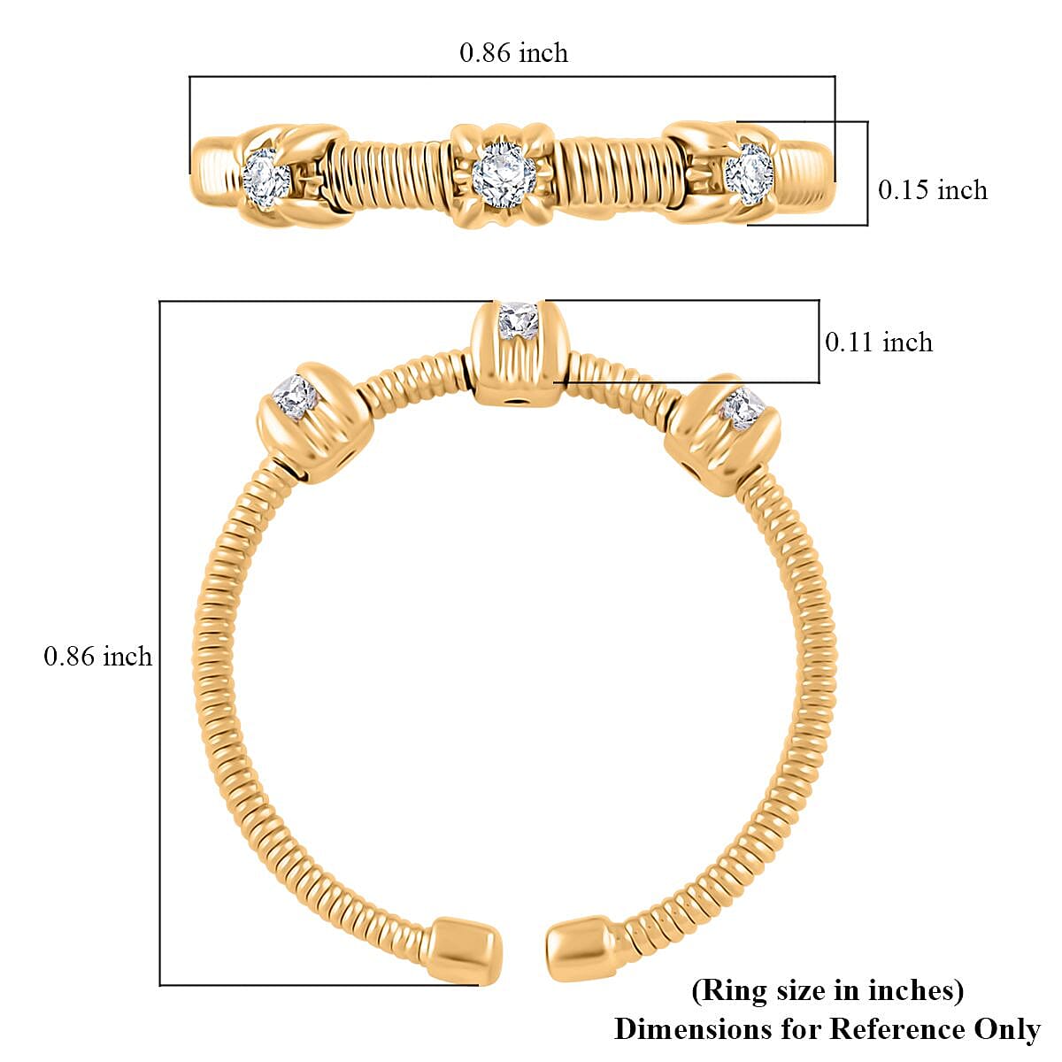 Modani Diamond 0.10 ctw Ring in 14K Yellow Gold (Size 5.0) image number 4