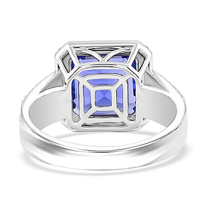 Certified & Appraised Rhapsody AAAA Tanzanite, Paraiba Tourmaline and E-F VS Diamond 6.25 ctw Ring in 950 Platinum (Size 10.0) 11.50 Grams