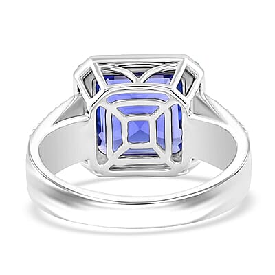 Certified & Appraised Rhapsody AAAA Tanzanite, Paraiba Tourmaline and E-F VS Diamond 6.25 ctw Ring in 950 Platinum (Size 11.0) 11.50 Grams