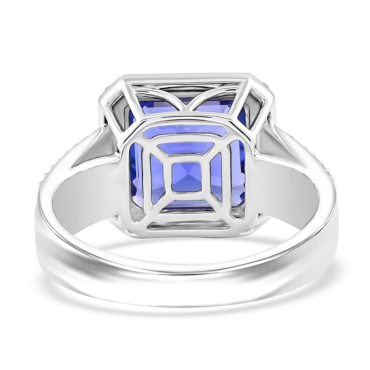 Certified & Appraised Rhapsody AAAA Tanzanite, Paraiba Tourmaline and E-F VS Diamond 6.25 ctw Ring in 950 Platinum (Size 8.5) 11.50 Grams image number 4