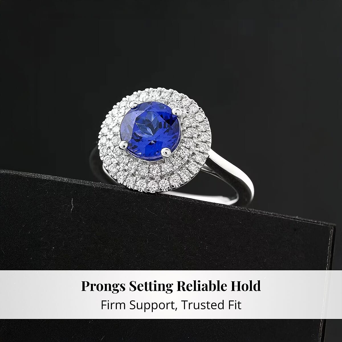 Certified & Appraised Rhapsody 950 Platinum AAAA Tanzanite, Diamond (E-F, VS) Ring (Size 10.5) (7.10 g) 1.55 ctw image number 3