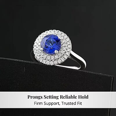 Certified & Appraised Rhapsody 950 Platinum AAAA Tanzanite, Diamond (E-F, VS) Ring (Size 11.0) (7.10 g) 1.55 ctw