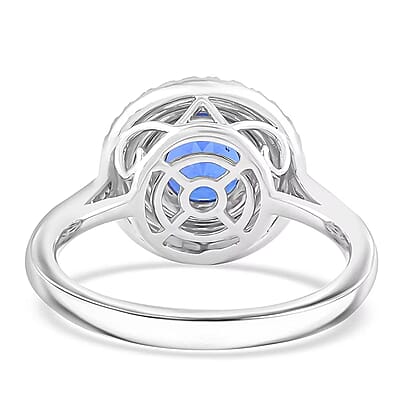 Certified & Appraised Rhapsody 950 Platinum AAAA Tanzanite, Diamond (E-F, VS) Ring (Size 11.0) (7.10 g) 1.55 ctw