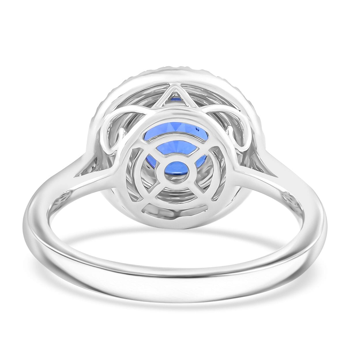 Certified & Appraised Rhapsody AAAA Tanzanite and E-F VS Diamond 1.55 ctw Ring in 950 Platinum (Size 6.0) 7.10 Grams image number 4