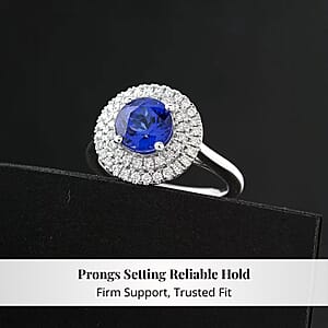 Certified & Appraised Rhapsody 950 Platinum AAAA Tanzanite, Diamond (E-F, VS) Ring (Size 6.5) (7.10 g) 1.55 ctw