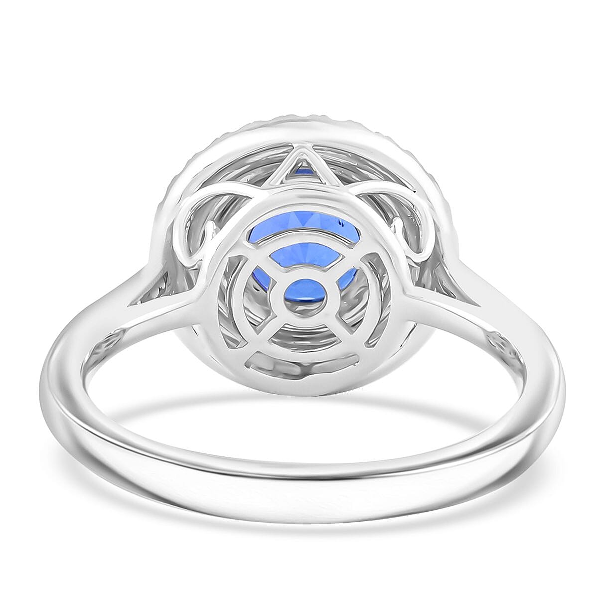 Certified & Appraised Rhapsody AAAA Tanzanite and E-F VS Diamond 1.55 ctw Ring in 950 Platinum (Size 9.0) 7.10 Grams image number 4