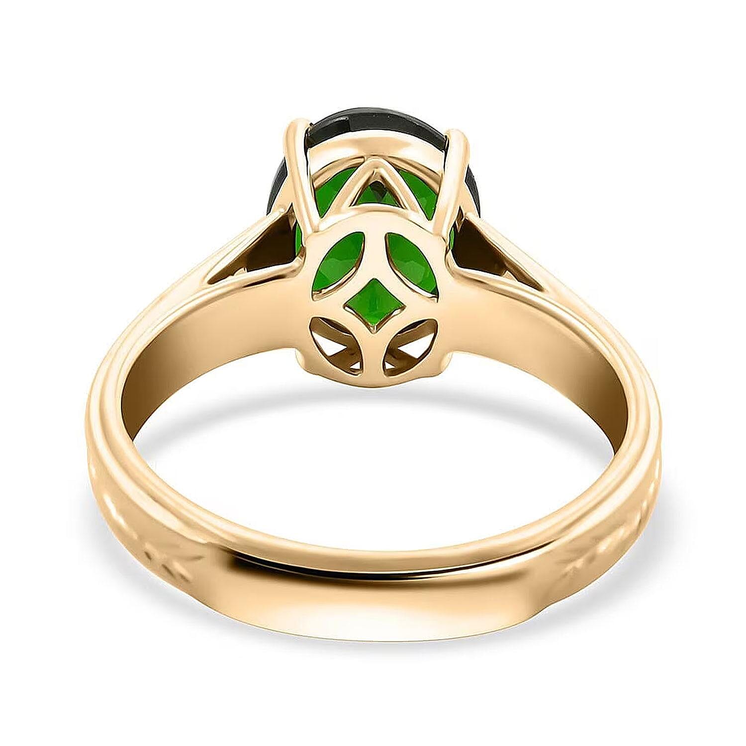 Certified Luxoro AAA Chrome Diopside Solitaire Ring in 10K Yellow Gold 2.65 ctw (Size 5.5)