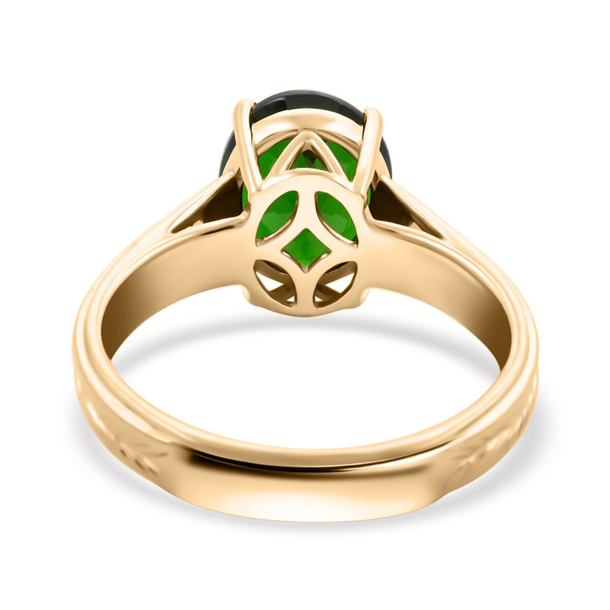 Certified & Appraised Luxoro AAA Chrome Diopside 2.65 ctw Solitaire Ring in 10K Yellow Gold (Size 8.0) image number 4