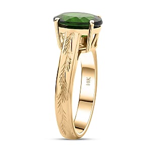 Certified Luxoro AAA Chrome Diopside Solitaire Ring in 10K Yellow Gold 2.65 ctw (Size 9.5)