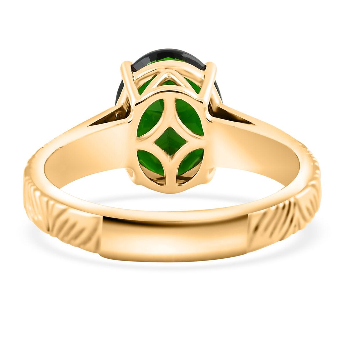 Certified & Appraised Luxoro AAA Chrome Diopside 2.65 ctw Solitaire Ring in 10K Yellow Gold (Size 6.0) image number 4