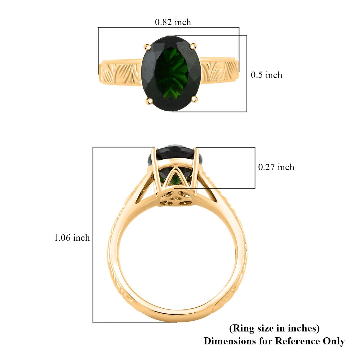 Certified & Appraised Luxoro AAA Chrome Diopside 2.65 ctw Solitaire Ring in 10K Yellow Gold (Size 6.0) image number 5