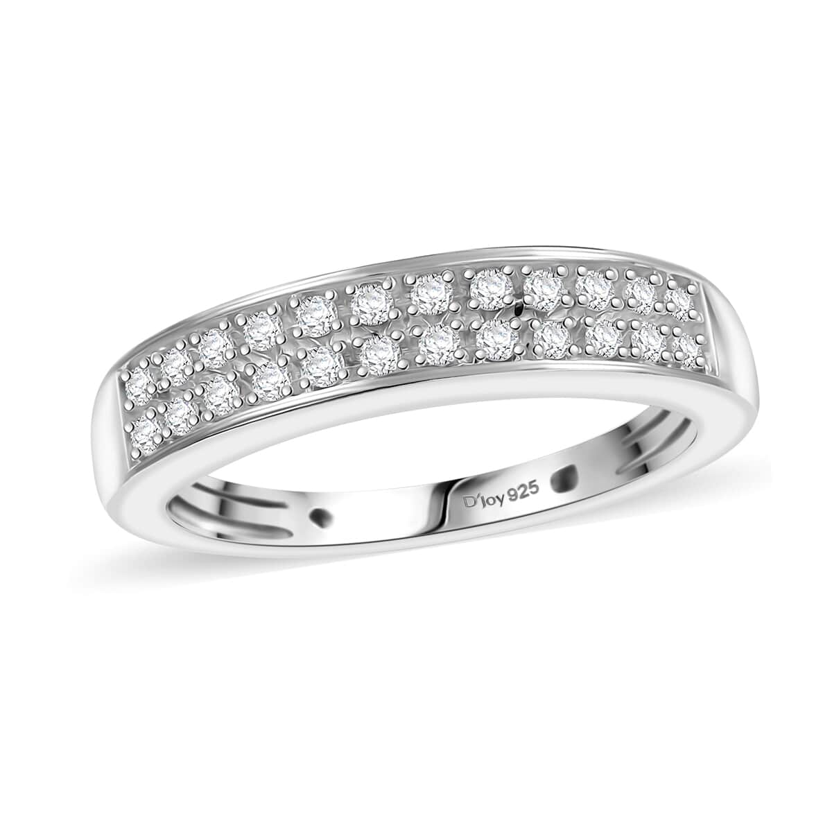 White Diamond  Ring in rhodium Sterling Silver 0.20 ctw image number 0