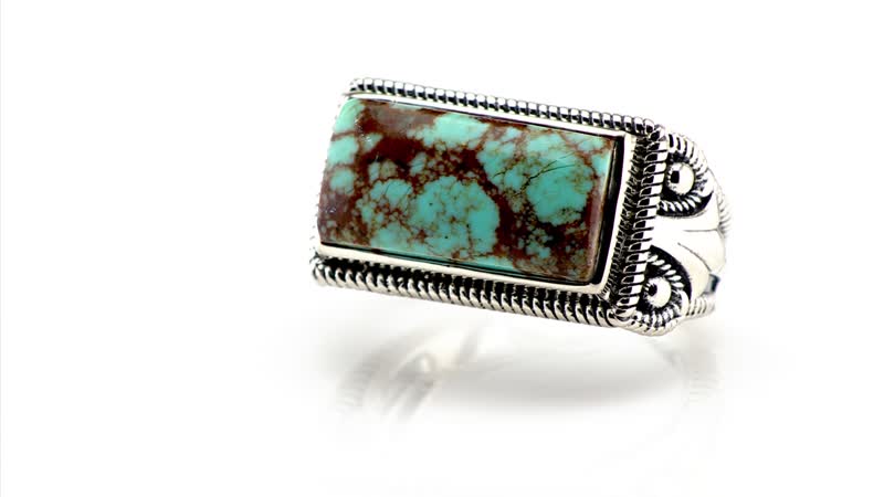 Artisan Crafted Blue Horizon Turquoise Solitaire Ring in Sterling Silver (Size 10.0) 5.30 ctw