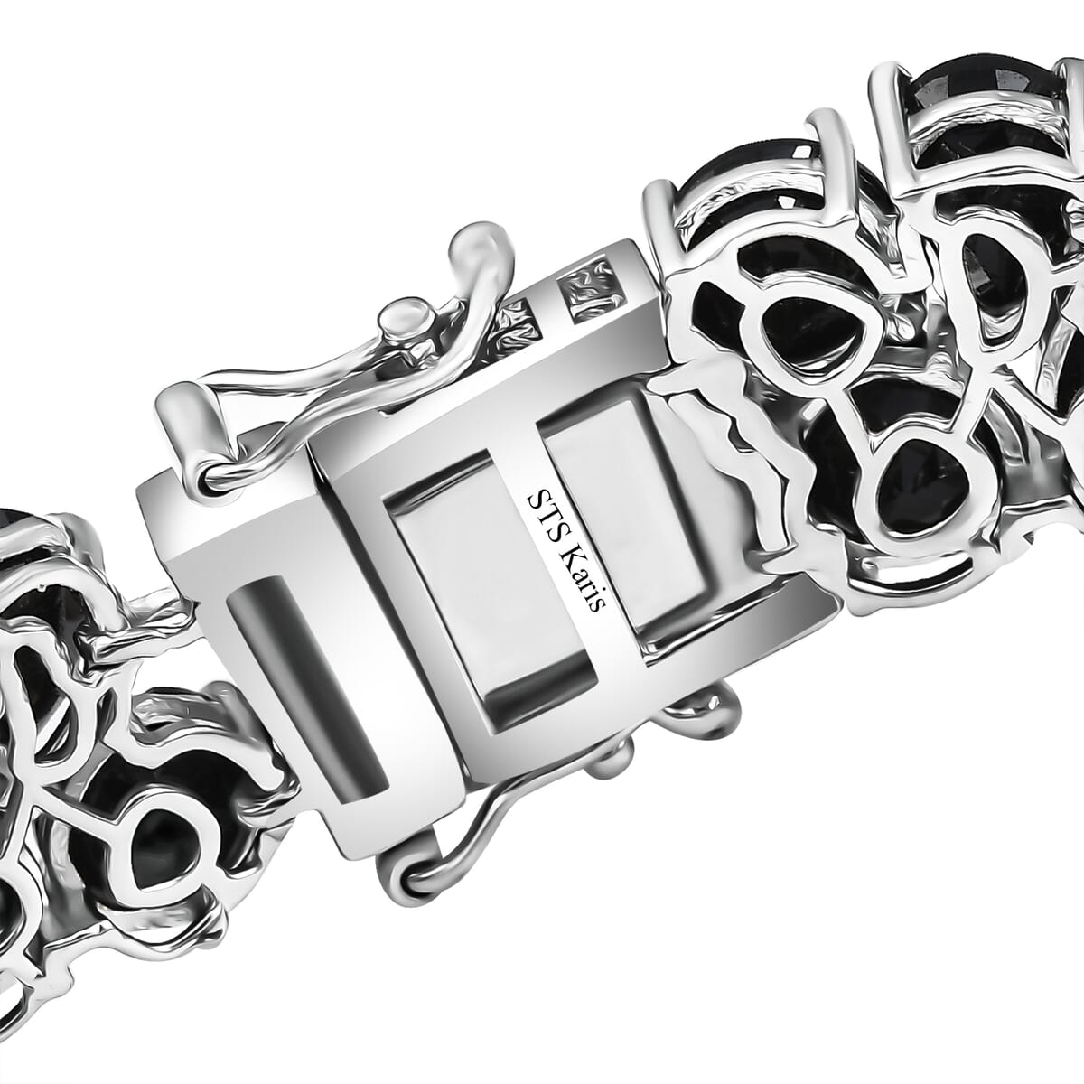 Karis Thai Black Spinel 53.10 ctw Fancy Bracelet in Platinum Bond (6.50 In) image number 3