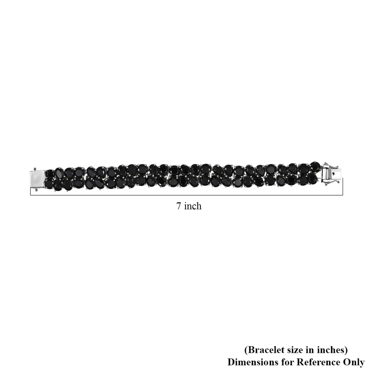 Karis Thai Black Spinel 53.10 ctw Fancy Bracelet in Platinum Bond (6.50 In) image number 4