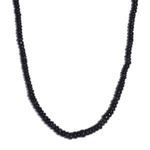 Black Opal 64.00 ctw Beaded Necklace in Rhodium Over Sterling Silver 18 Inches