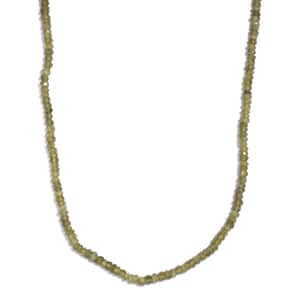 Vesuvianite 58.00 ctw Beaded Necklace in Rhodium Over Sterling Silver 18 Inches