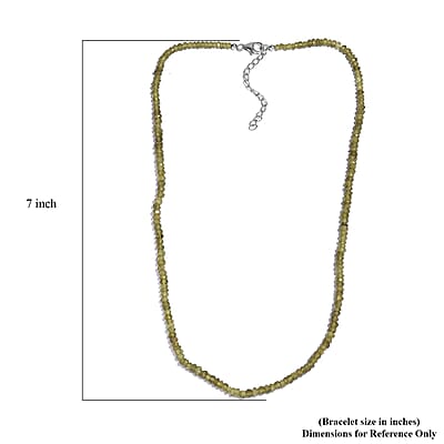Vesuvianite 58.00 ctw Beaded Necklace in Rhodium Over Sterling Silver 18 Inches