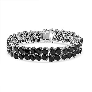 EverTrue Thai Black Spinel 65.35 ctw Fancy Bracelet in Platinum Bond (8.00 In)