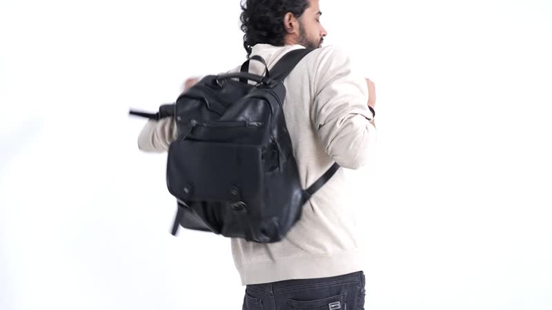 Multi-purpose Faux Leather Convertible Backpack