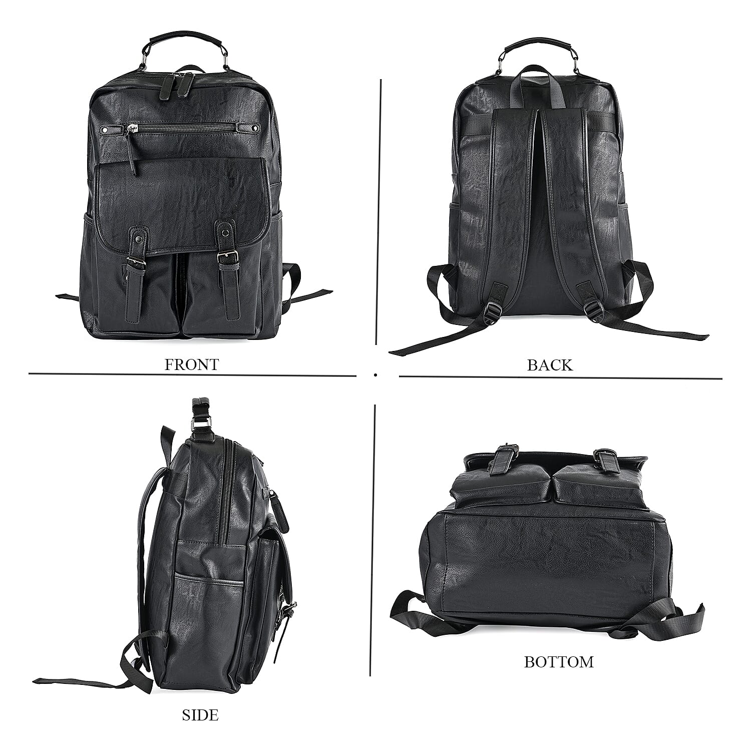 Multi-purpose Faux Leather Convertible Backpack