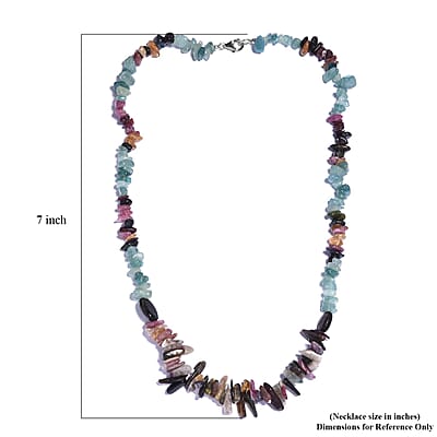 Grandidierite and Multi-Tourmaline 195.00 ctw Beaded Necklace in Rhodium Over Sterling Silver 20 Inches