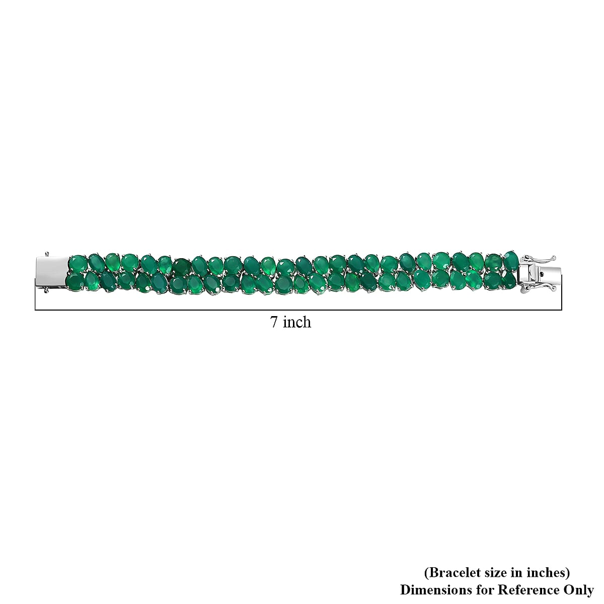 EverTrue Green Onyx 39.60 ctw Bracelet in Platinum Bond (6.50 In) image number 4