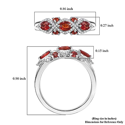 Premium Red Sapphire and Moissanite 1.25 ctw Majesty Band Ring in Rhodium Over Sterling Silver (Size 10.0)