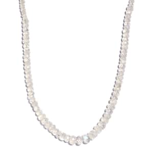 Rainbow Moonstone 85.00 ctw Beaded Necklace in 14K YG Over Sterling Silver 18-20 Inches