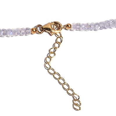 Rainbow Moonstone 85.00 ctw Beaded Necklace in 14K YG Over Sterling Silver 18-20 Inches