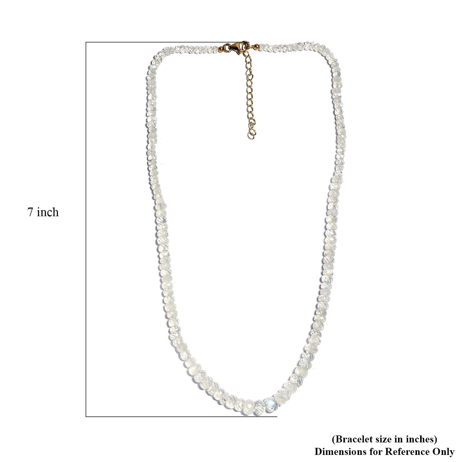 Rainbow Moonstone 85.00 ctw Beaded Necklace in 14K YG Over Sterling Silver 18-20 Inches