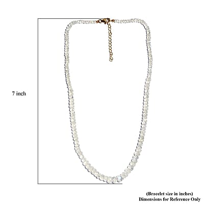 Rainbow Moonstone 85.00 ctw Beaded Necklace in 14K YG Over Sterling Silver 18-20 Inches