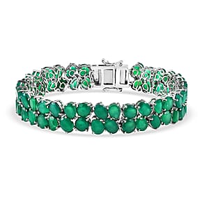 EverTrue Green Onyx 48.75 ctw Bracelet in Platinum Bond (8.00 In)