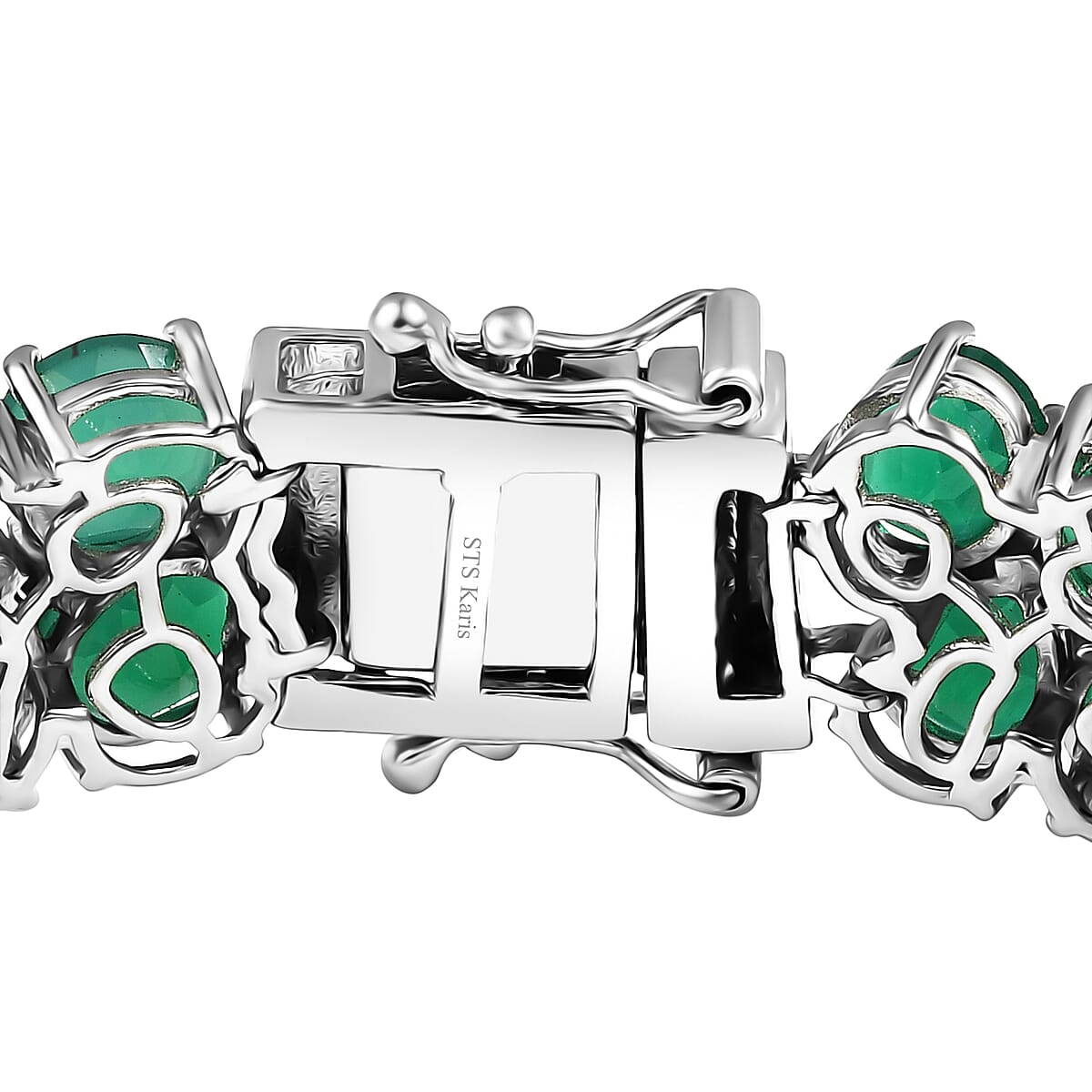 EverTrue Green Onyx 48.75 ctw Bracelet in Platinum Bond (8.00 In) image number 3